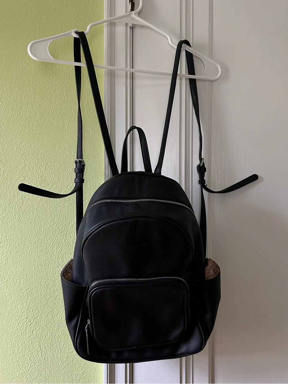 GUESS Black Leather Backpack